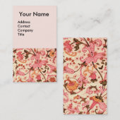 フィレンツェのルネッサンスのピンクのフローラ渦巻き、花 名刺 (正面/裏面)