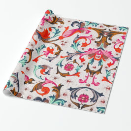 フィレンツェのルネッサンス赤いフローラ渦巻き、花 ラッピングペーパー