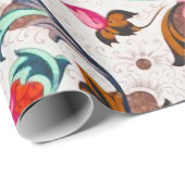 フィレンツェのルネッサンス赤いフローラ渦巻き、花 ラッピングペーパー (ロールコーナー)