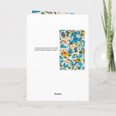 フィレンツェのルネッサンス青いフローラ渦巻き、花 シーズンカード (裏面)