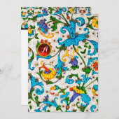 フィレンツェのルネッサンス青いフローラ渦巻き、花 シーズンカード (正面/裏面)