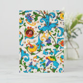 フィレンツェのルネッサンス青いフローラ渦巻き、花 シーズンカード (スタンド正面)