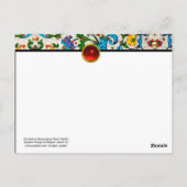 フィレンツェのルネッサンス青いフローラ渦巻き、花 ポストカード (裏面)