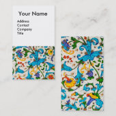 フィレンツェのルネッサンス青いフローラ渦巻き、花 名刺 (正面/裏面)