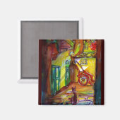 フィレンツェの中世の路地 – 詳細 マグネット (正面/裏面)