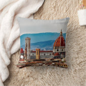 フィレンツェの古い都市、イタリアのスカイライン クッション (ブランケット)