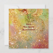 フィレンツェの夜のメディエバルな路地、赤と黄色 招待状 (裏面)