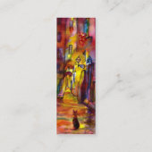 フィレンツェの夜の中世の路地 スキニー名刺 (裏面)