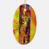 フィレンツェの夜の中世の路地 セラミックオーナメント (右)