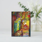 フィレンツェの夜の中世の路地 ポストカード (スタンド正面)