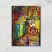 フィレンツェの夜の中世の路地 名刺 (裏面)