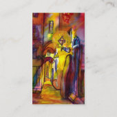 フィレンツェの夜の中世の路地 名刺 (裏面)