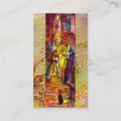 フィレンツェの夜の中世の路地 名刺 (裏面)