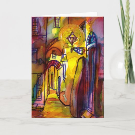 フィレンツェの夜の中世の路地 – 詳細 シーズンカード (正面)