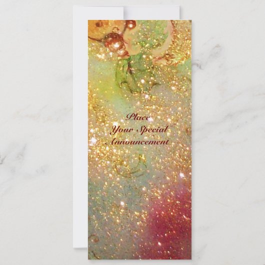 フィレンツェの夜の中世の路地、赤い黄色 案内状 (裏面)