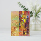 フィレンツェの夜の美しい中世の小路 ポストカード (スタンド正面)