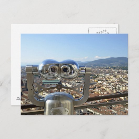 フィレンツェの市街を望む双眼鏡、上 ポストカード (正面/裏面)