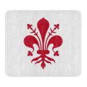 フィレンツェの旗を持つ小さなガラス板 カッティングボード (正面)