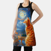 フィレンツェの星空 | ジンジャークロの猫アート エプロン (インサイチュ)