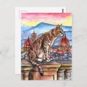 フィレンツェの猫 ポストカード (正面/裏面)