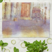 フィレンツェの眺めは芸術的な水彩画で作りました キッチンタオル (折り畳み)
