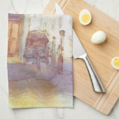 フィレンツェの眺めは芸術的な水彩画で作りました キッチンタオル (四つ折り)