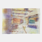 フィレンツェの眺めは芸術的な水彩画で作りました キッチンタオル (横)