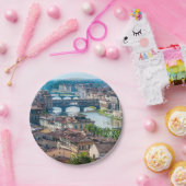 フィレンツェの街並み – アルノ川のポンテヴェッキオ ペーパープレート (パーティー)