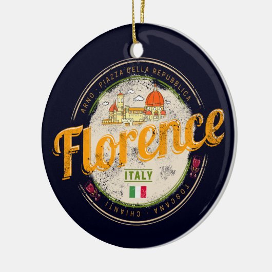 フィレンツェの首都トスカーニイタリアヴィンテージ土産 セラミックオーナメント (左)