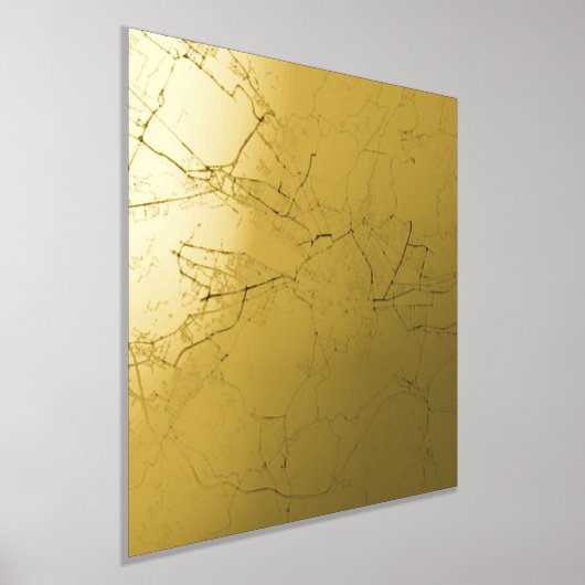 フィレンツェモダンイエレガントタリアの上品&ギフト地図 箔ポスター (レイダウン)