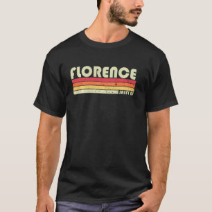 フィレンツェ名パーソナライズされたレトロヴィンテージ80s誕生 tシャツ