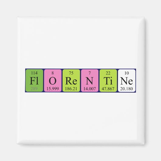 フィレンツェ周期表名磁石 マグネット (正面)