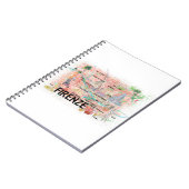 フィレンツェ図解入りの、写真付きのイタリアのランドマーク付き地図 ノートブック (左側)