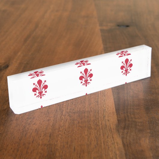 フィレンツェ国旗を掲げた愛国的な卓上の銘板 デスクネームプレート (側面)