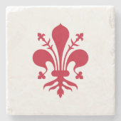 フィレンツェ国旗を掲げた愛国的な石コースター ストーンコースター (正面)