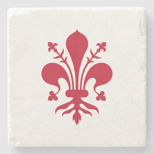 フィレンツェ国旗を掲げた愛国的な石コースター ストーンコースター (正面)