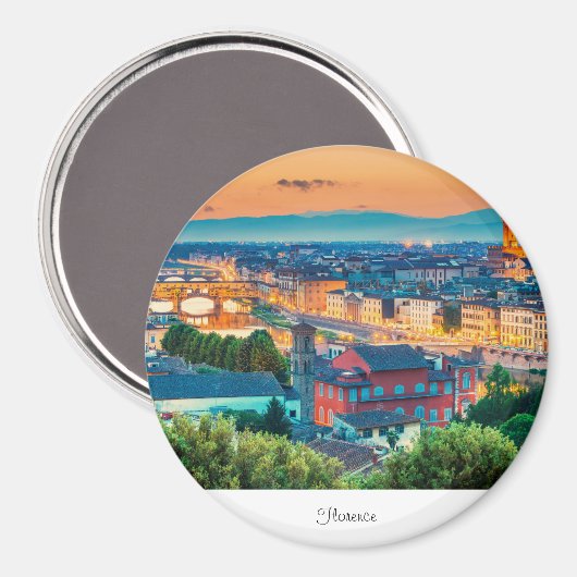 フィレンツェ夕日イタリア マグネット (正面/裏面)