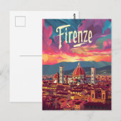 フィレンツェ夕日 ポストカード (正面/裏面)
