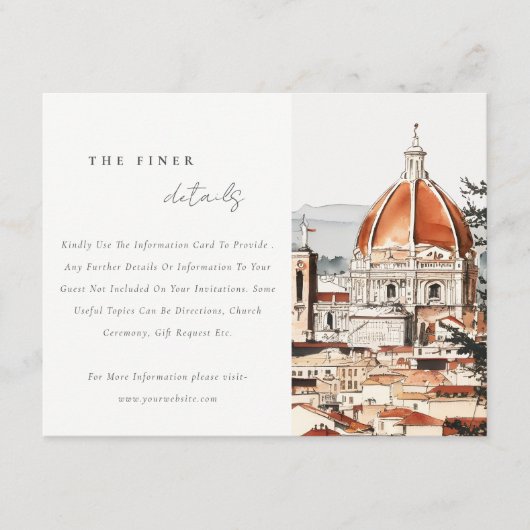 フィレンツェ大聖堂イタリアウォーター結婚カラー詳細 エンクロージャーカード (正面)