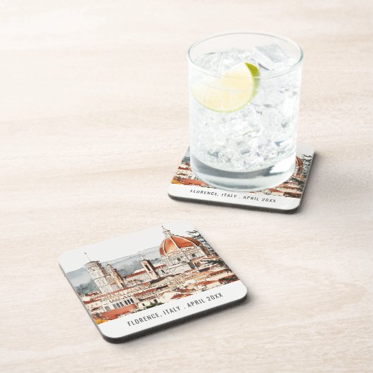 フィレンツェ大聖堂イタリア水彩旅行イタリアン施設 コースター (右側)