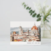 フィレンツェ大聖堂 イタリア 水彩画 イタリア旅行 ポストカード (スタンド正面)