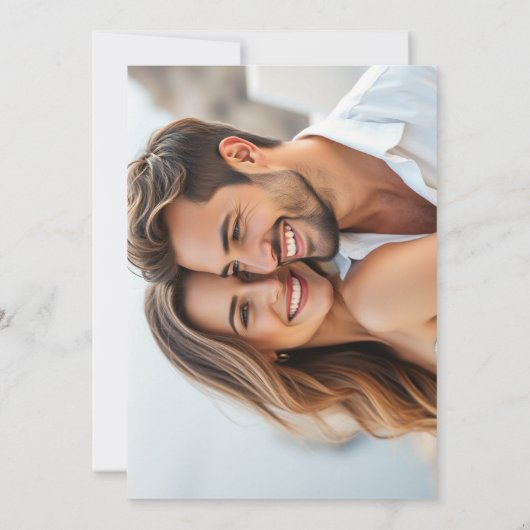 フィレンツェ市のスカイラインの水の色の編集可能な写真 招待状 (裏面)