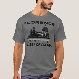 フィレンツェ市スカイライン 夢の街 1 GPS座標 Tシャツ