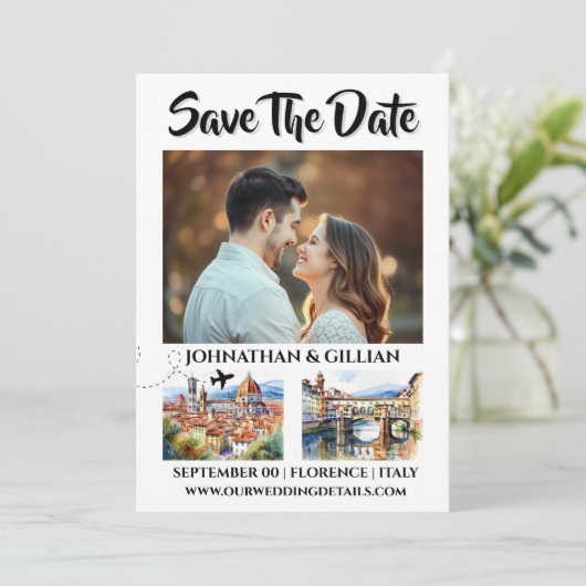 フィレンツェ日付の写真の宛先のゲートウェイを保存 セーブザデート (スタンド正面)