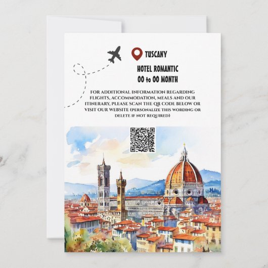 フィレンツェ日付の写真の宛先のゲートウェイを保存 セーブザデート (裏面)