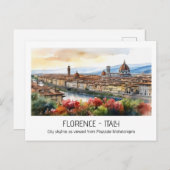 フィレンツェ水の色スカイラインローマ編集可能 ポストカード (正面/裏面)