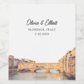 フィレンツェ結婚のイタリアへのパーソナライズされた好意 ワインラベル (シングルラベル)