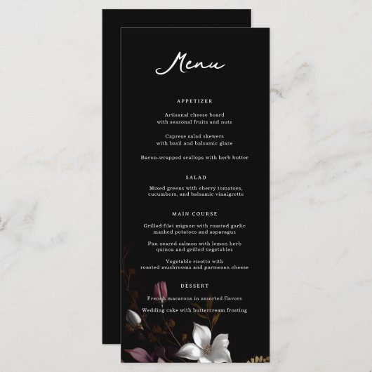 フィレンツェ結婚のディナーメニュー メニュー (正面/裏面)