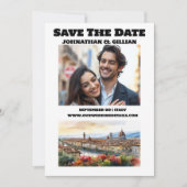 フィレンツェ結婚の目的地のカップルの写真イタリア セーブザデート (正面)