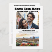 フィレンツェ結婚の目的地のカップルの写真イタリア セーブザデート (正面/裏面)